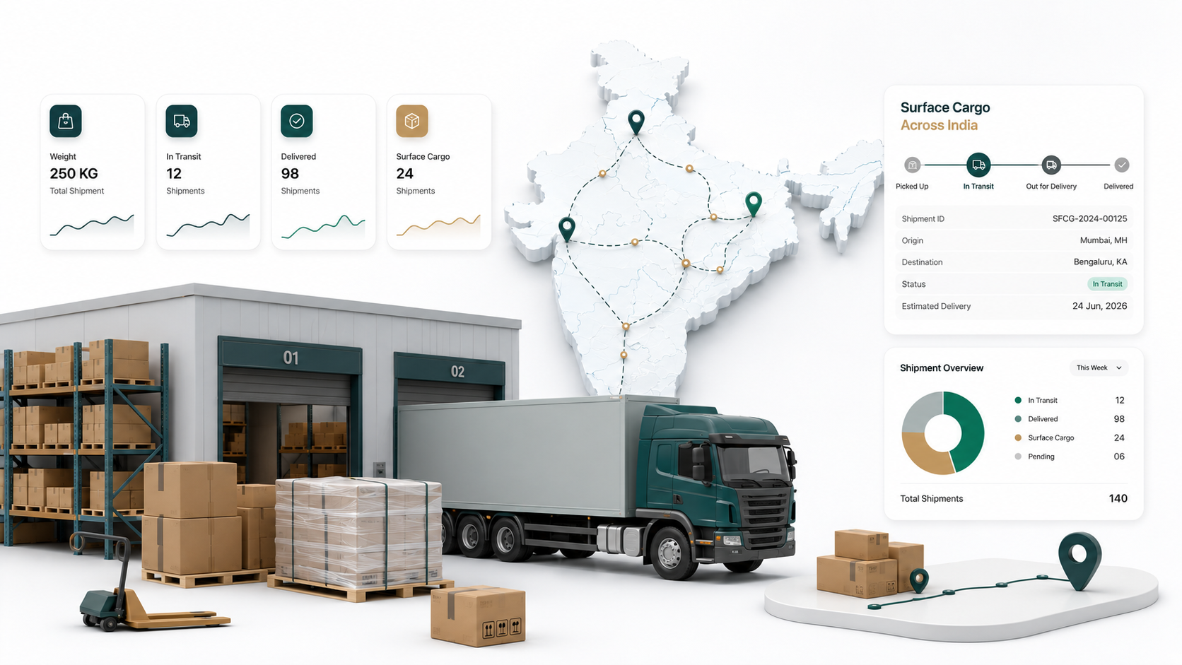 Heavy parcel and B2B cargo movement across India