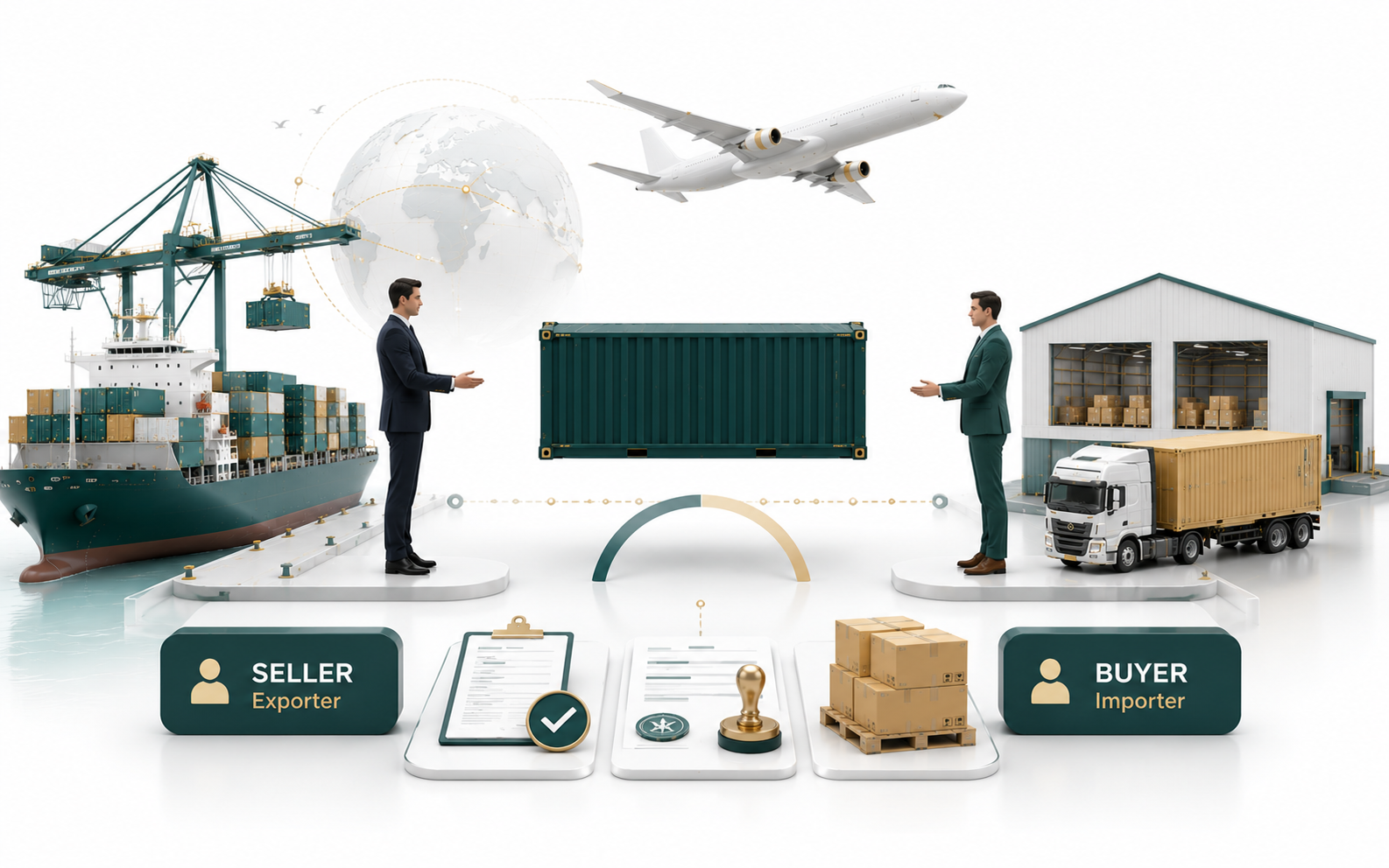 Buyer and seller responsibilities explained through Incoterms in international shipping